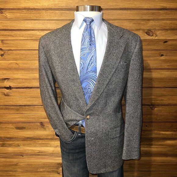 Vintage Austin Reed Mens Blazer Sport Coat Two Button Casual‎ Jacket 42L Tweed - Picture 1 of 12